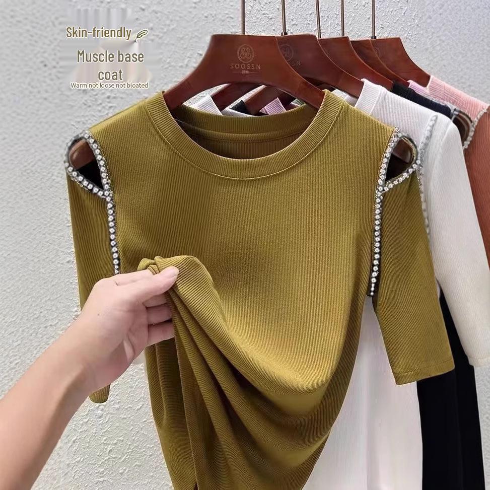 

Modal Off-Shoulder Mid-Sleeve Women s Slim-Fit T-Shirt - New Design 3XXL (suggested for 130-145 jin)
