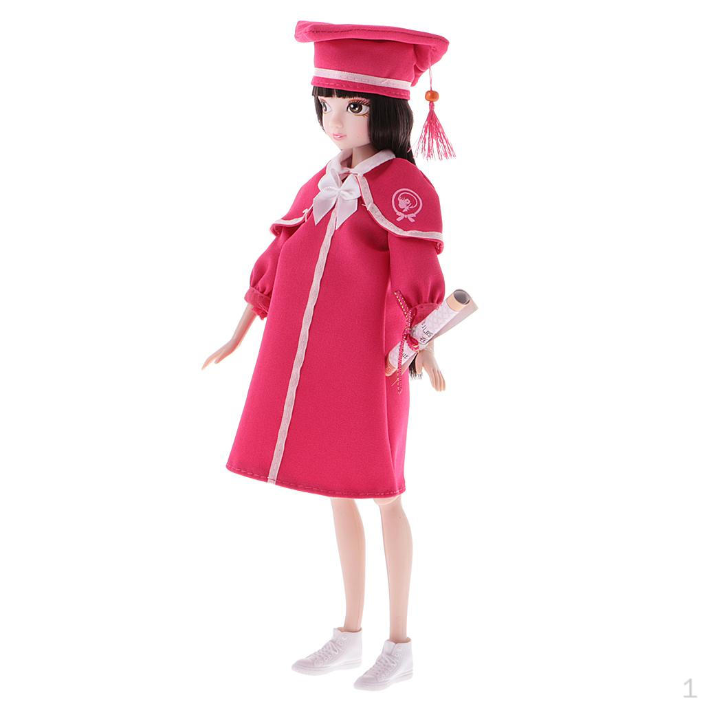 Flexible Joints 28cm Vinyl Body Doll Fashion Costume Kid Toy BlueWhite