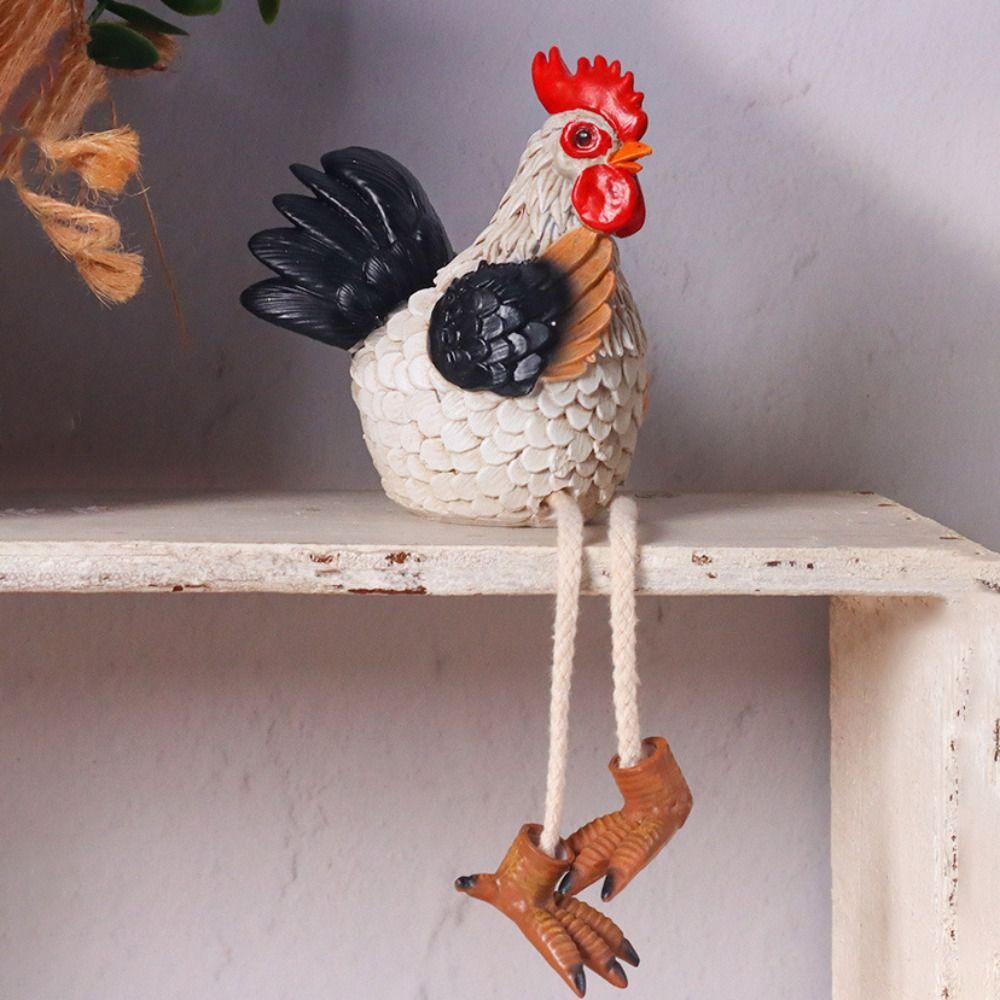 2pcs Resin Garden Animal Ornament Decorative Turkey Statue Funny Miniature Figurine Sculpture  Yard