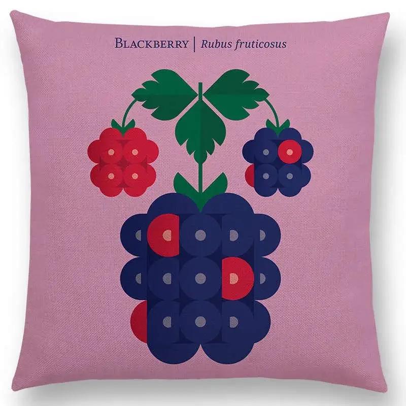 Urocze Owoce Warzywa Poszewka na Poduszkę Cytryna Ananas Awokado Jeżyna Cebula Burak Ogórek Poszewka na Poduszkę Ozdobną na Sofę