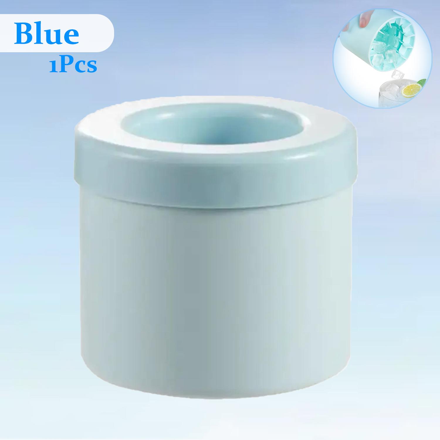 

Food grade silicone cylindrical ice tray ice making mold for household kneading, ice storage box, ice cup, quick freezing (small синій
