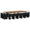 VidaXL Ensemble à manger de jardin 15 pcs coussins noir résine tressée 3278006