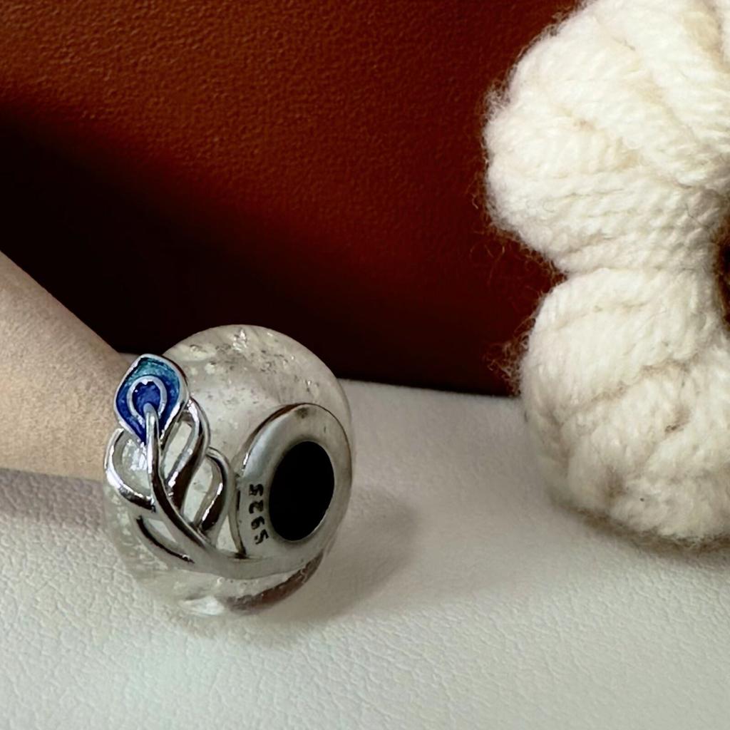 Colorful copper Mini Murano Glass Bead Charms Charm Fits Authentic Bracelets Blue Faceted Murano for Women Necklaces Jewellery