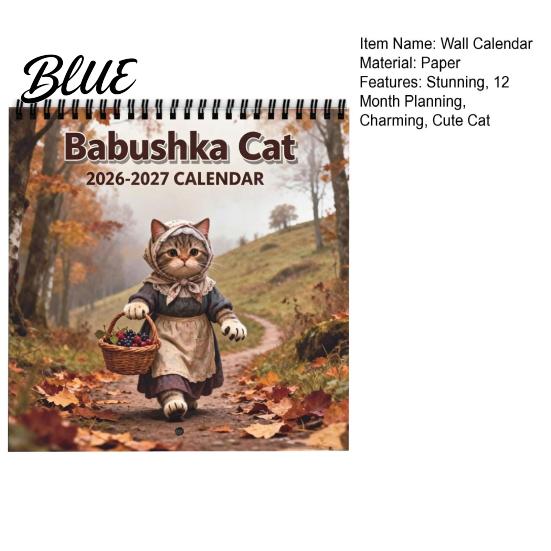 Cute Animal Illustration 12 Monthly Jan -2027 Wall 2027 Calendar Cat Dec 2027 Hanging Floral