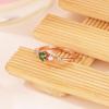 D048 Stylish Diamond-Inlaid Metal Ring - Small Fresh Copper Design for Women