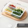 Caja Sellada de Plástico para Conservar Frescura en el Refrigerador con Tapa, 4/5 Compartimentos, Caja de Almacenamiento de Alimentos para Congelador, Contenedor de Alimentos Reutilizable para Cocina