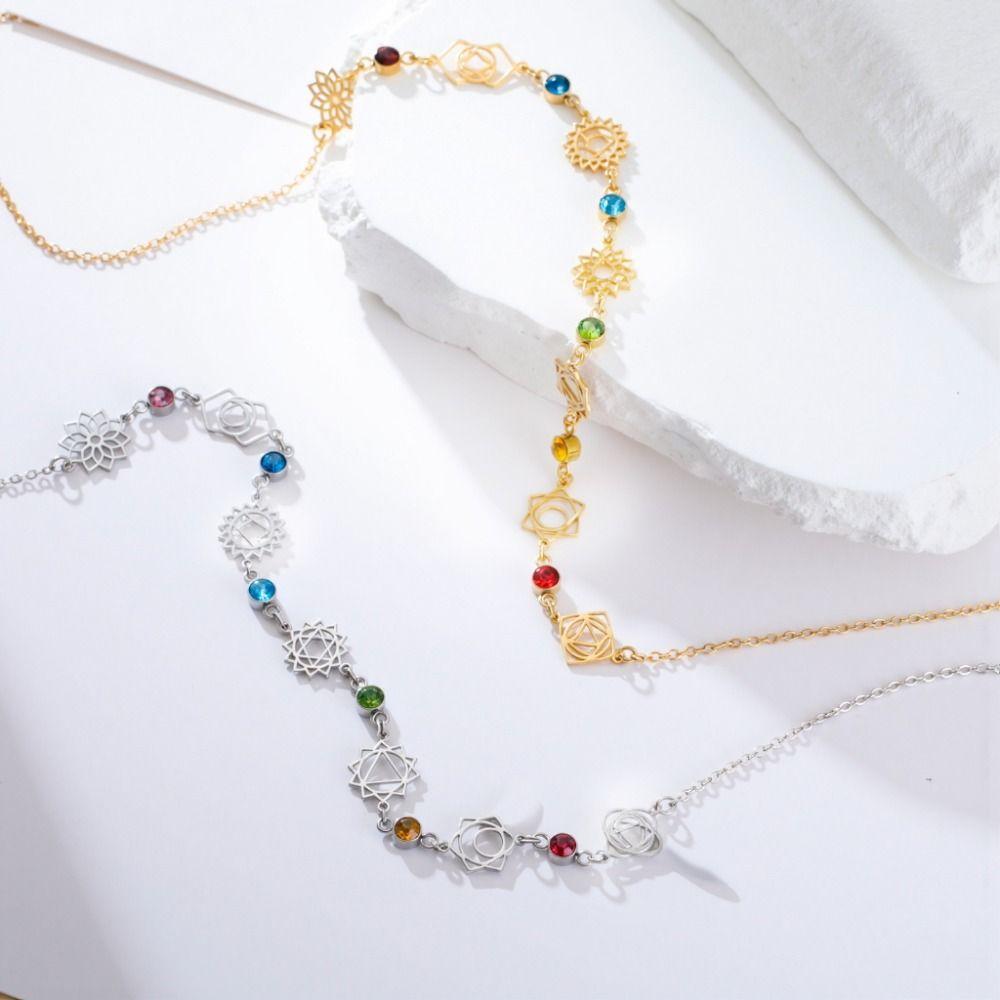 Collier Choker 7 Chakras Couleur Dorée Pendentif Énergétique Cadeau Spirituel