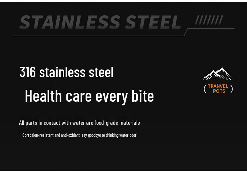 316 Stainless Steel Large-Capacity Thermos Flask for Outdoor Travel and Sports