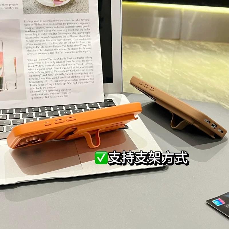 Colorful Card Bag Is Suitable for Apple 17promax Anti-drop Mobile Phone Case iPhone12 Pluggable Card Case.
