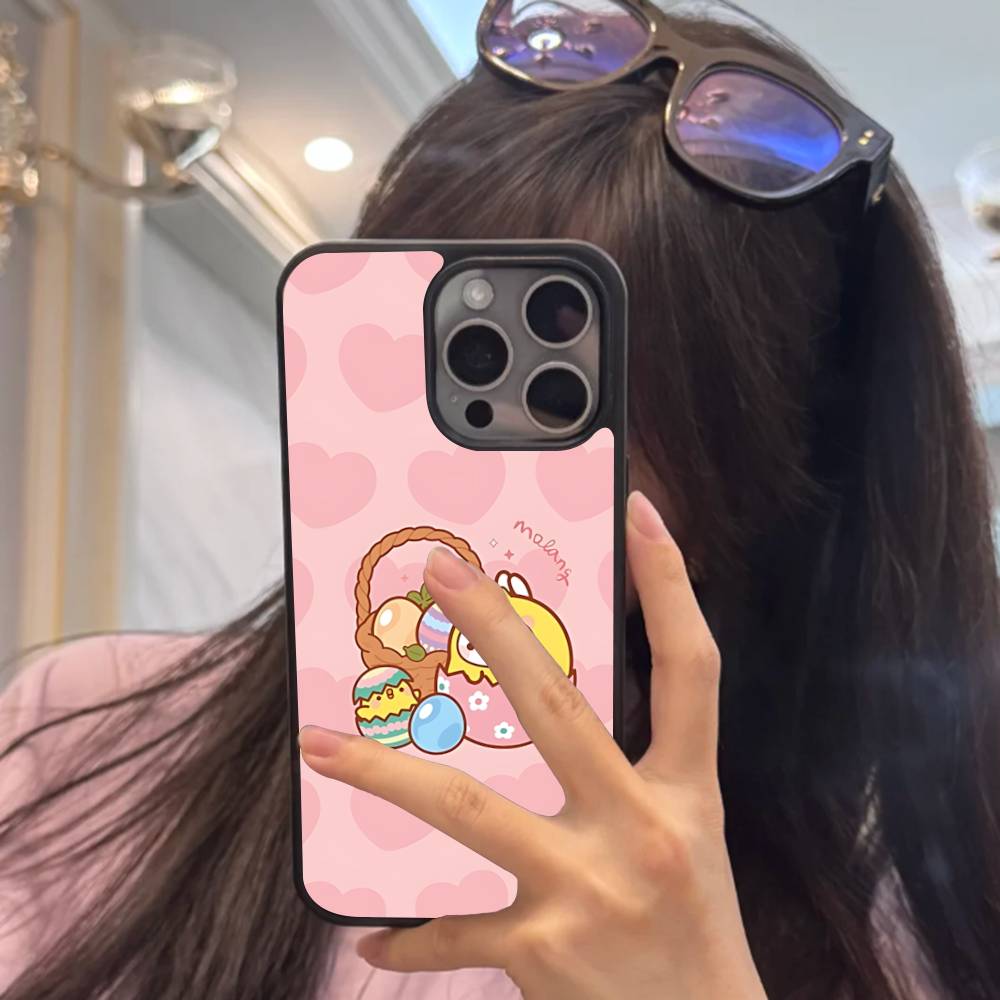 Kawaii Cute Rabbit M-MolangS Anime Phone Case For IPhone 17 16 Pro Max Air 13 12 Mini 14 15 Plus 11 PC+TPU Back Cover
