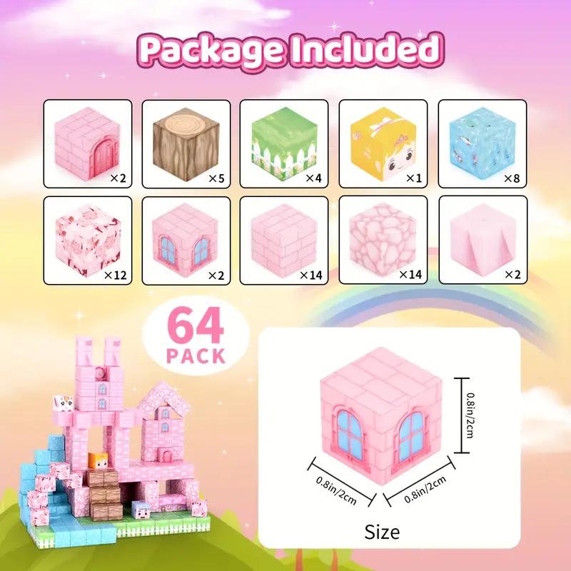 Superior-Grade Magnetic Construction-Set Construction-Blocks Premium-Quality Mine Premium-Quality World High-Standard Magnet High-Standard Pink
