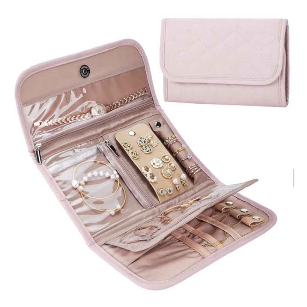BELALIFE Travel Jewelry Case Organizer, Small Foldable Storage Roll for Earrings, Necklaces, Rings, Bracelets, Brooches,