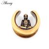 Alisouy 1st 8-25 mm Koppar Buddha Halvcirkel Sadel Öron Tunnel Pluggar Expander Bår Mätare Örhängen Piercing Body Smycken