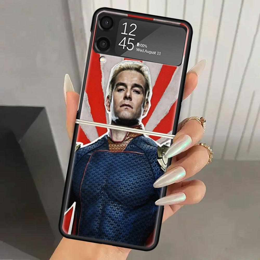 The Boys Homelander TV Hard PC Phone Case For Samsung Galaxy Z Flip 7 6 5 4 3 Black ZFlip7 ZFlip6 Flip5 Flip4 Flip3 5G Print Cov