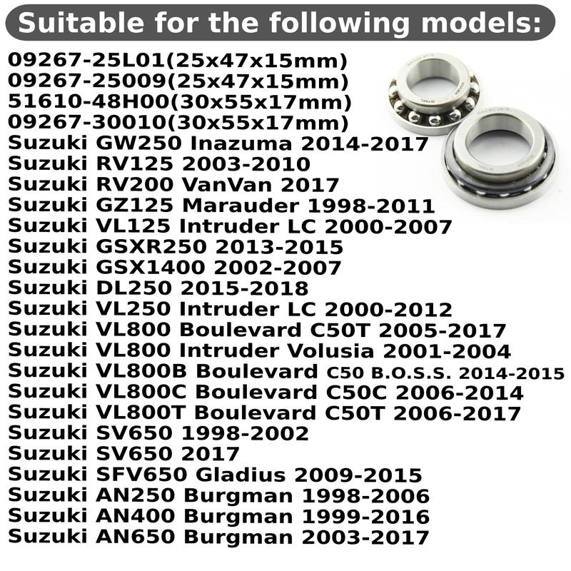Motorcycle Steering Stem Bearing Head Pipe Kit For Suzuki GW250 Inazuma RV125 RV200 VanVan GSXR250 GSX1400 DL250 SV650 Parts