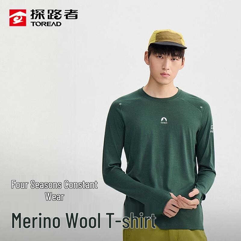 

TOREAD Men s Merino Wool Outdoor Sports Long Sleeve T-Shirt 3XL
