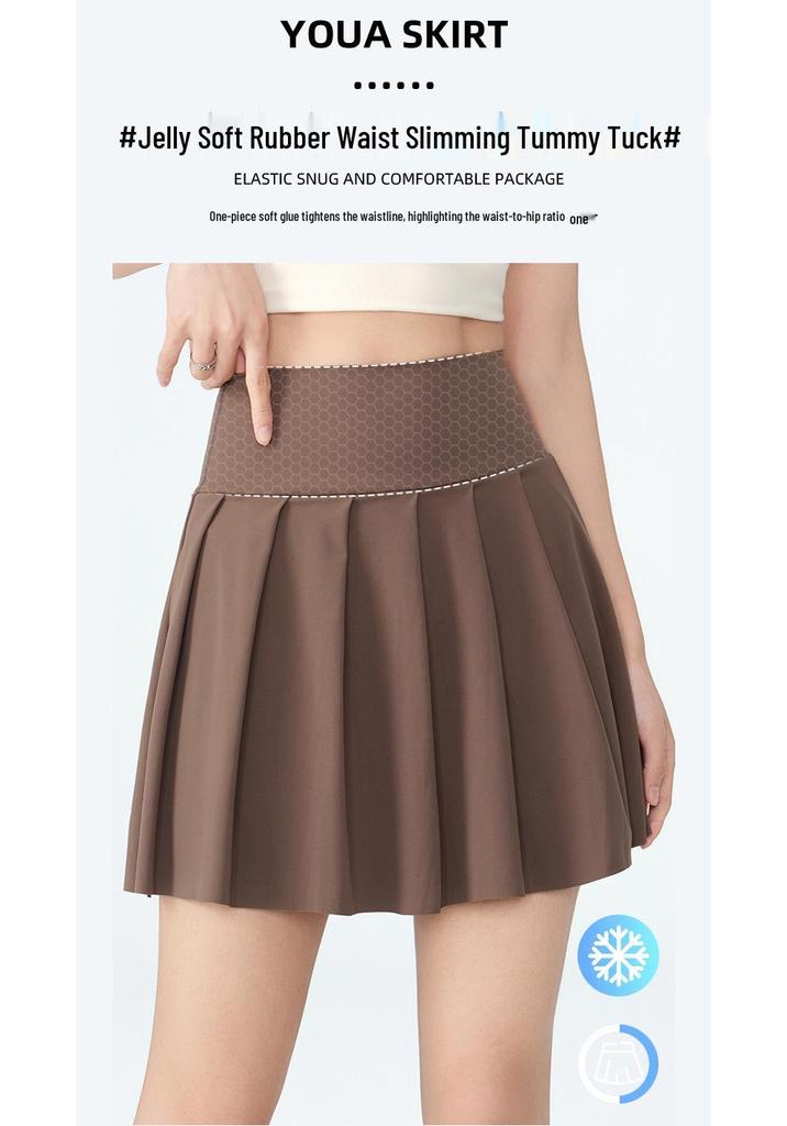 Women's Quick-Dry High-Waisted Pleated Tennis Skirt – Outdoor & Yoga Anti-Exposure Skort