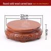 Rosewood Carved Flower Arrangement Bonsai Vase with Ebony Buddha Statue Holder.