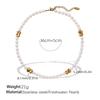 Stainless Steel Freshwater Pearl Necklace Bracelet Starfish Flower Beaded Necklace Set
