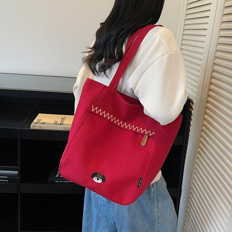 Stylish Striped Canvas Tote Bag New Design Casual Shoulder Bag for Students Comfortable and Versatile Texture Bucket Bag