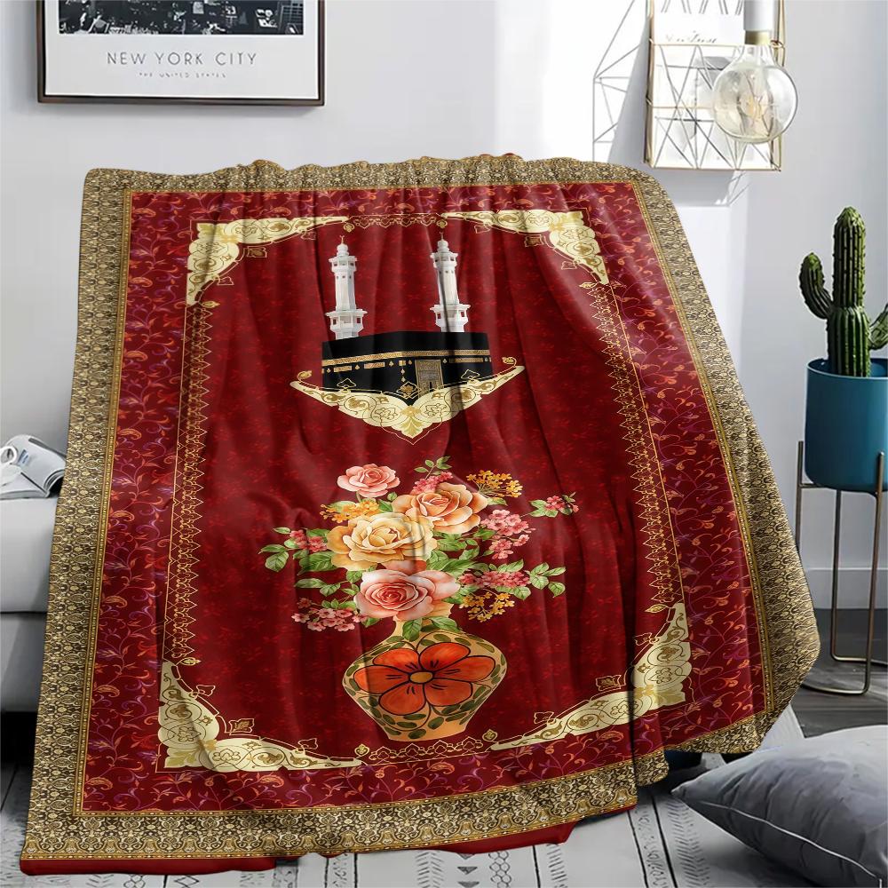 1Pz Coperta in Flanella con Stampa Musulmana, Alta Qualità, Per Tutte le Stagioni, Decorazione per la Casa, Calore e Comfort, Perfetta per Regali di Natale