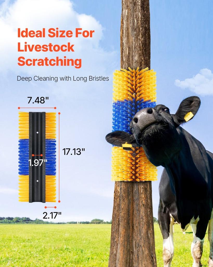 Livestock Scratching Brush 2Pcs Itch Relief Horse Scratcher Brush 17.1 in