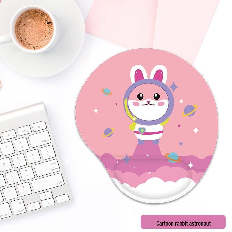 Fumede Cartoon Rabbit Astronaut Wrist Rest Mouse Pad