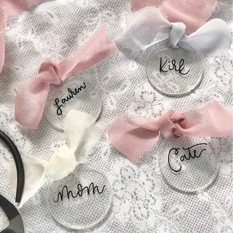 Personalized 50x 2'' Blank Clear Acrylic Rounds with Hole Transparent Acrylic Blank for DIY Project Craft Jewelry Making