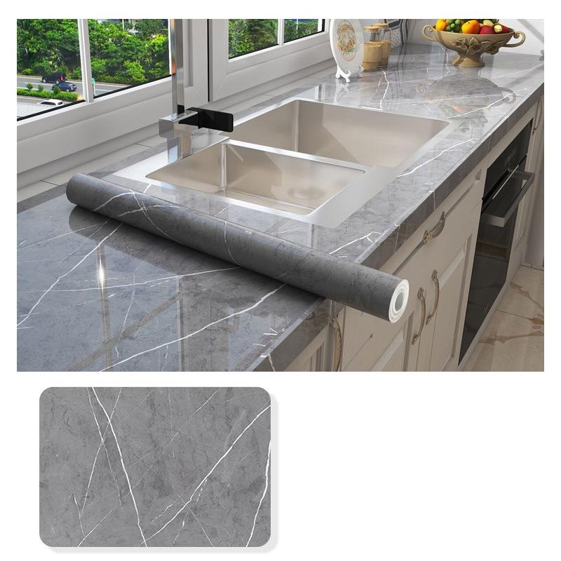 Imitation Marble Thickend Self-adhesive Kitchen Cooktop Protective Film Marble Desktop Film High Temperature Oil Resistant Sticker