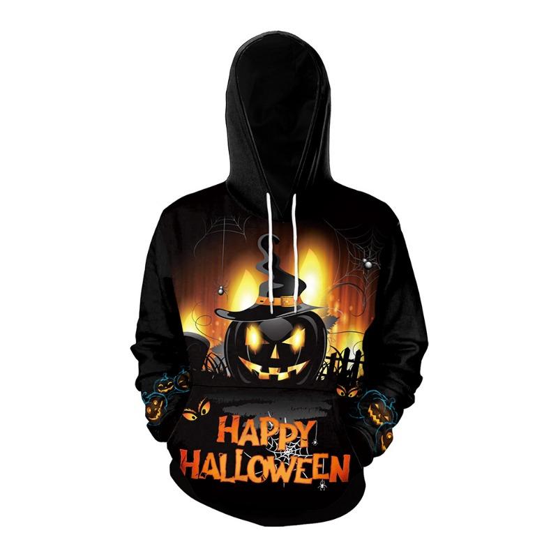 Hip-hop street new Halloween couple loose large size hooded sweater baseball cap personalized autumn clothes woman