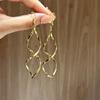 Personalized Spiral Curved Wave Tassel Drop Earrings for Women Korean Stud Earring Jewelry Accessories Pretty Gifts