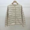 Winter new solid color light long-sleeved crew neck down jacket