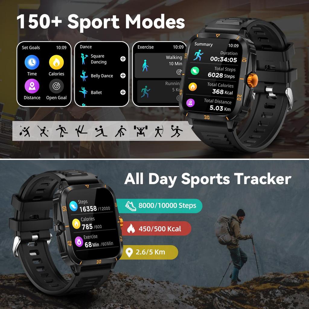 ontre connectée sense6, appels Bluetooth, suivi du rythe cardiaque et de l'oxygène sanguin, suivi d'activité sportive - Gris