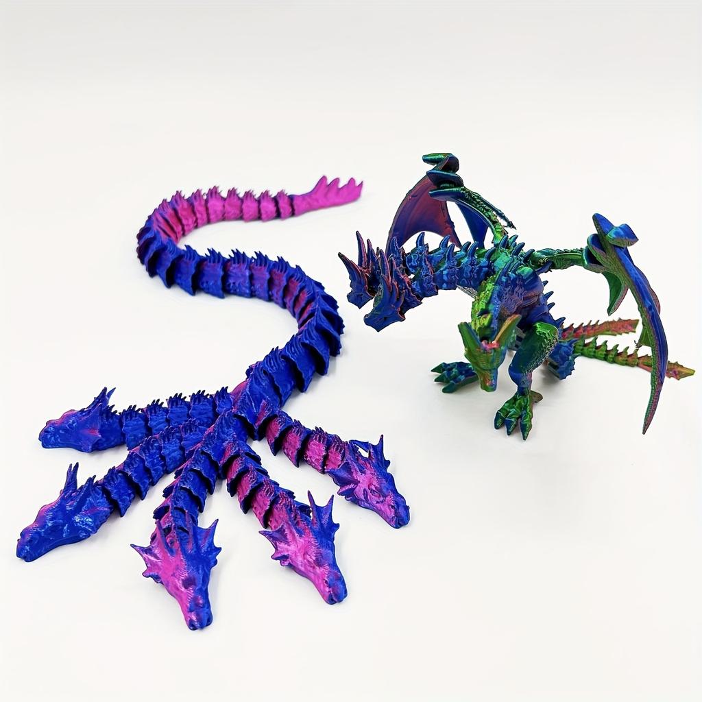 3D printed five headed dragon+three headed dragon combination statue model home decoration Easter gift creative trendy figurine