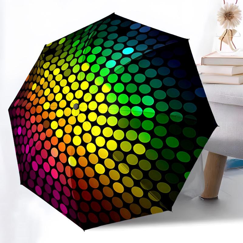 

1pc Disco Ball Pattern Automatic Folding Umbrella Durable Iron Frame,All Seasons Home Travel Outdoor Multifunctional Umbrella yy251115072