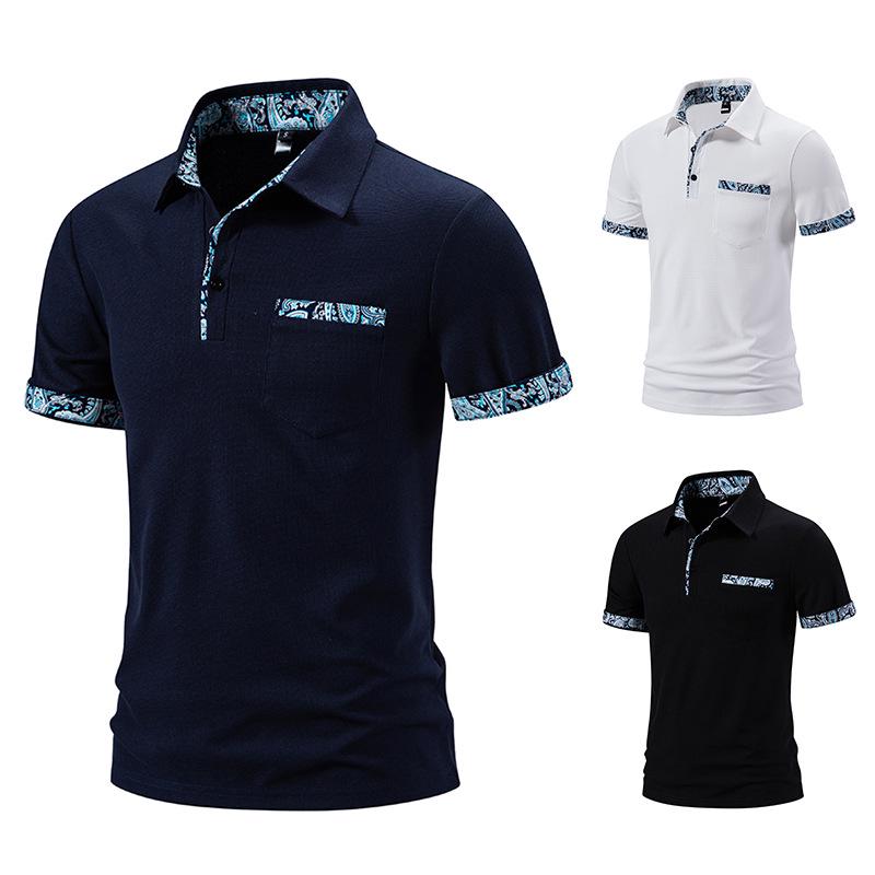2024 Herren Europäische Größe Sommer Lässig Locker Sitzen Revers T-Shirt