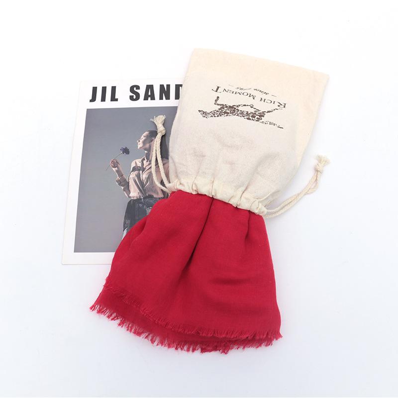 Big Red Po Cotton And Linen Scarf Desert Sunscreen Shawl Seaside Travel Beach Lady Decoration Cotton Scarf Women Luxury