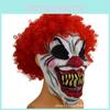 Máscara de Palhaço Maligno Aterradora Halloween Natal Festa de Horror Adereços Látex