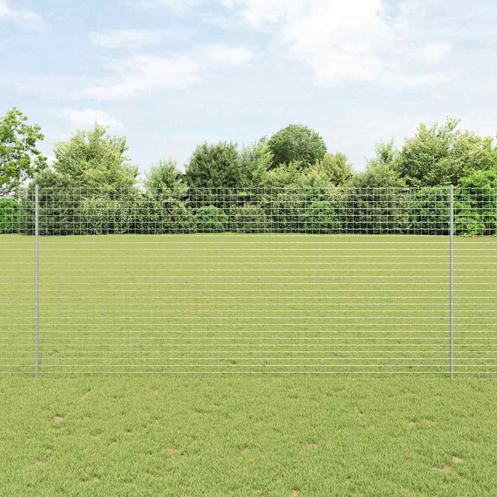 Embedded Fence Post 5 pcs Silver 180 cm