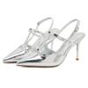 Sexy Small Heels, Slim Heels, Minimalist Pointed Sandals, 9cm Toe Closure High Heels Sandals Women Shoes