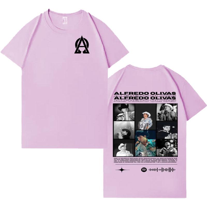 Rapper Alfredo Olivas Double Sided Print Graphic Tshrit Mens Women Aesthetic Casual Tshrits Pop Crewneck Short Sleeve Fans Gift