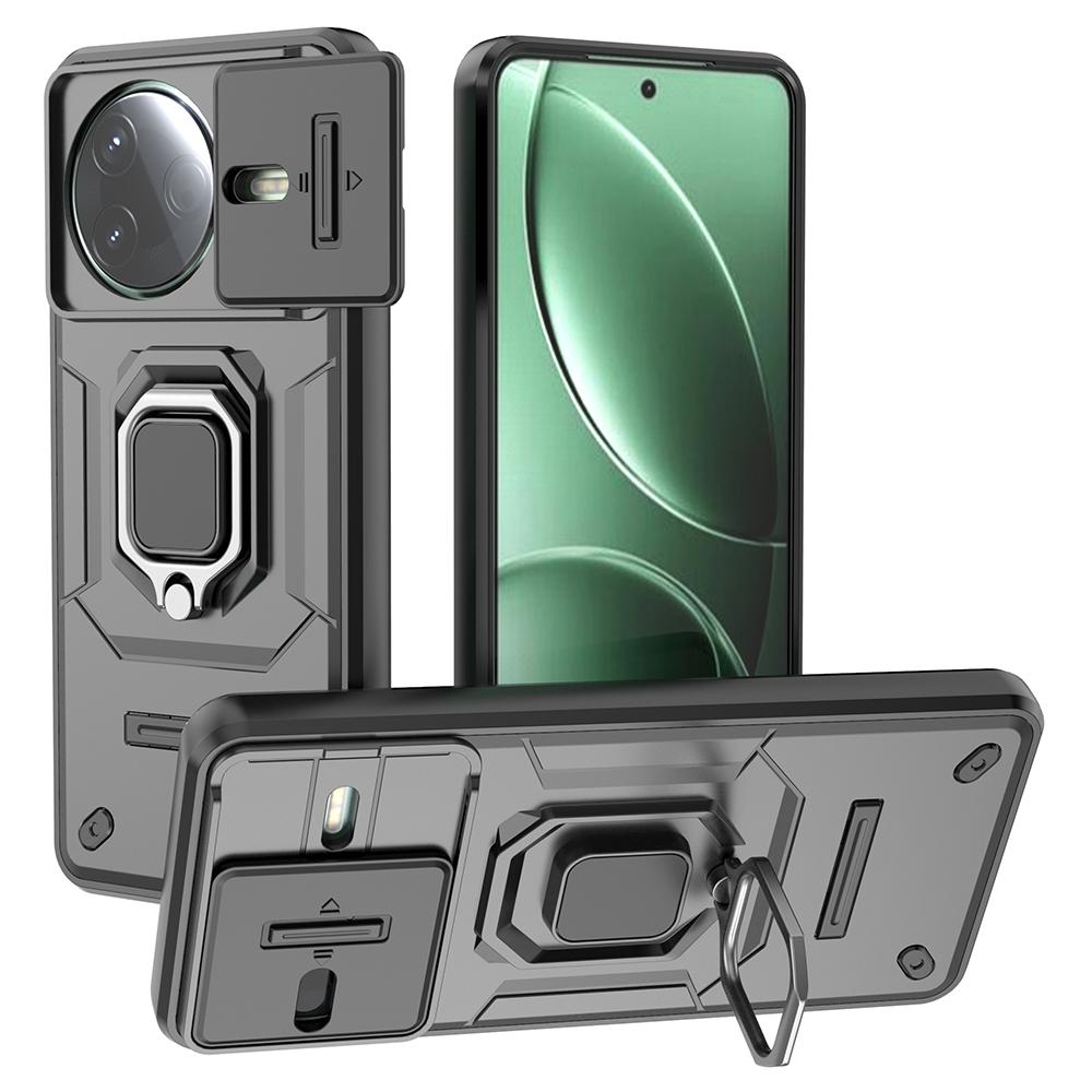 

Для Xiaomi Poco F7 Pro 5G/Redmi K80 5G Чехол PC+TPU Подставка Защита телефона с крышкой для объектива Black