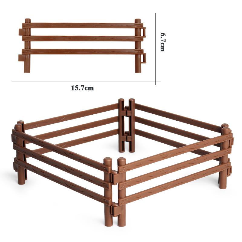 Oenux Home Decoration Dog House Equestrian Fencing Palm Farm Cow Horse Animal Model Action Figures Miniature Cute Kid Toy Gift