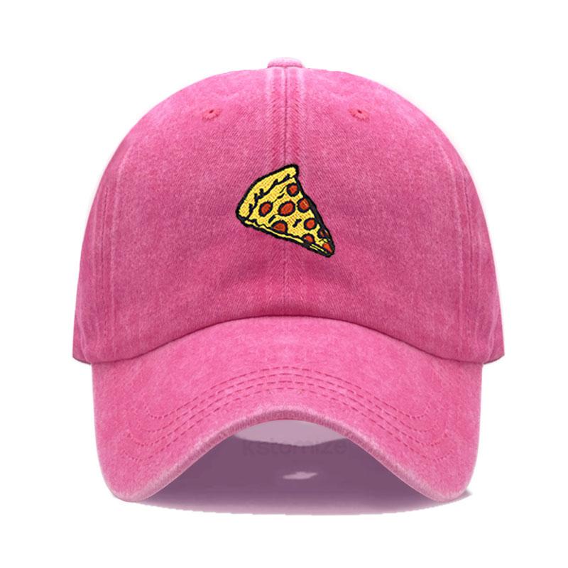 Pizza Embroidered Baseball Cap for Women Men Fashion Adjustable Soft Cotton Dad Hat Unisex Classic Golf Caps