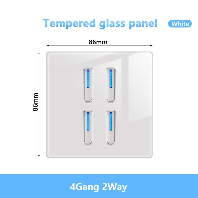 White LED Indicator Light Switch Panel Glass Piano Key Self-reset Wall Switch socket,UK FR EU Universal USB Electrical Outlet