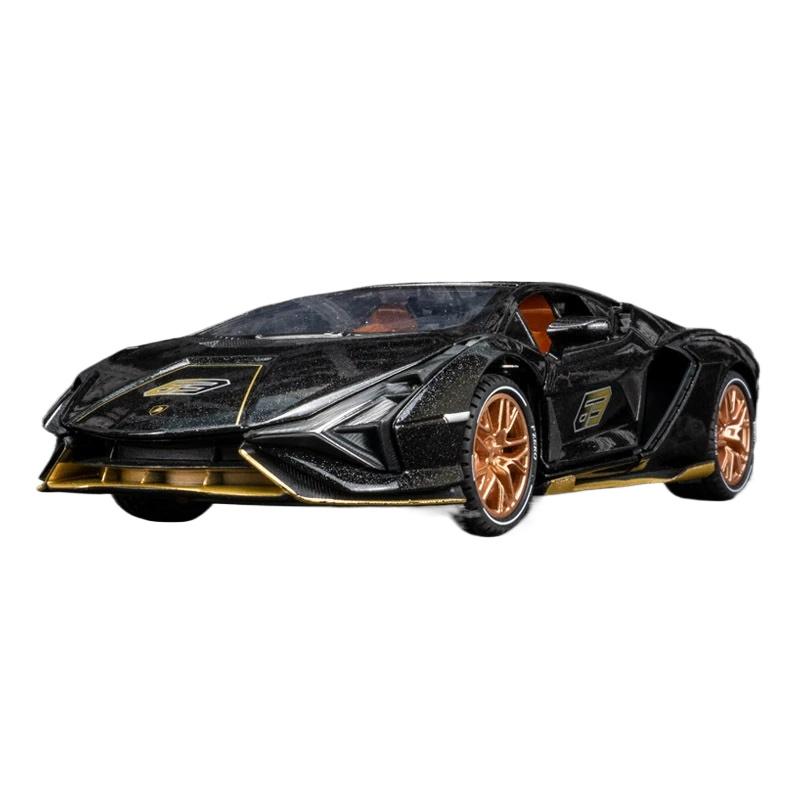 

1/24 масштаб литой автомобиль модель игрушка Lamborghini Sian High имитация металла литые игрушки автомобиль со светом и звуком инерционный спортивный автомобиль для мальчиков подарки чёрный