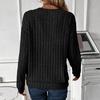 Women's Fashion Long Sleeve Ribbed Elegant Commuting And Casual Top