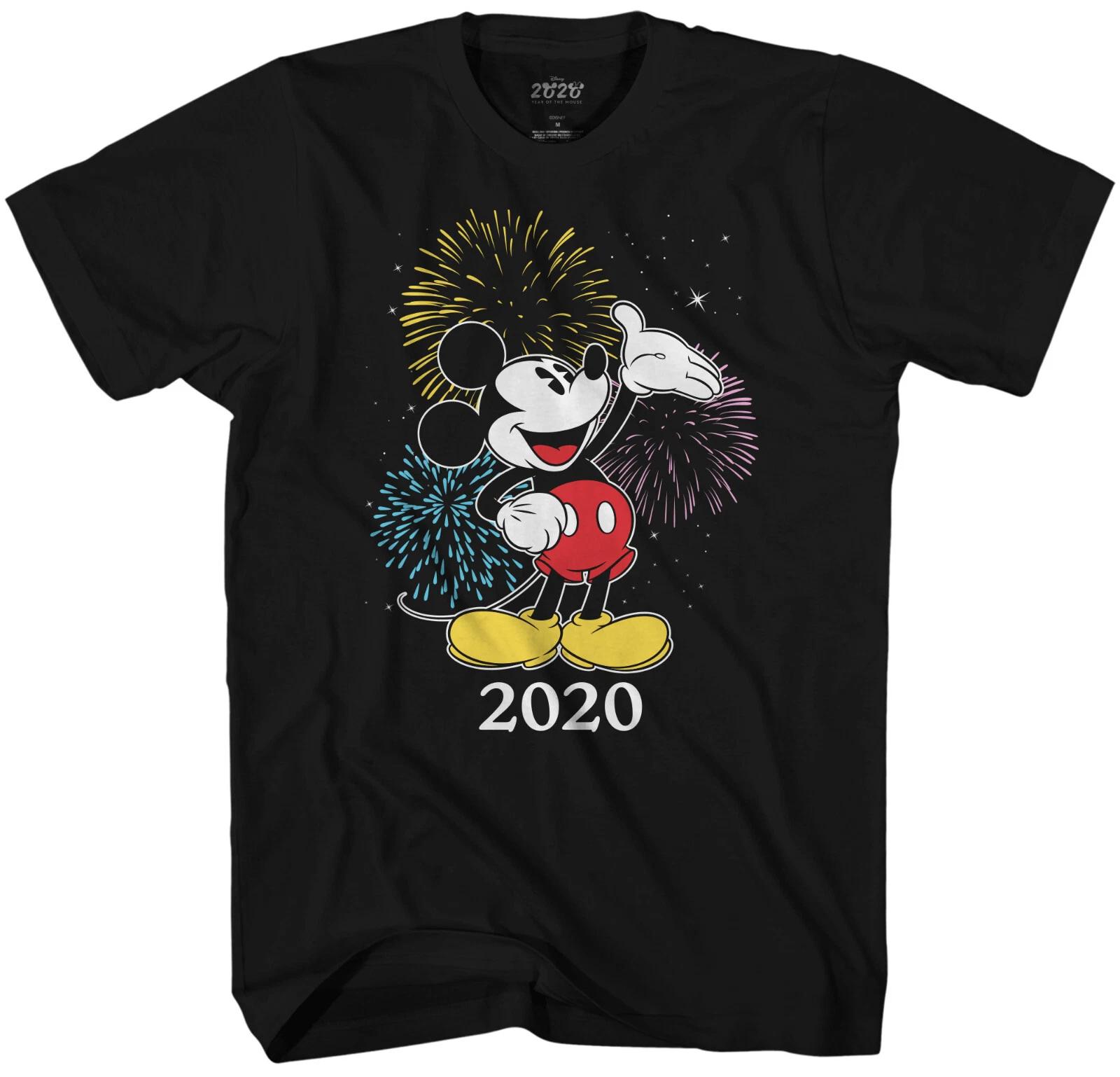 Disney Mickey Mouse New Year 2020 Celebration Men s Black T-Shirt XXL