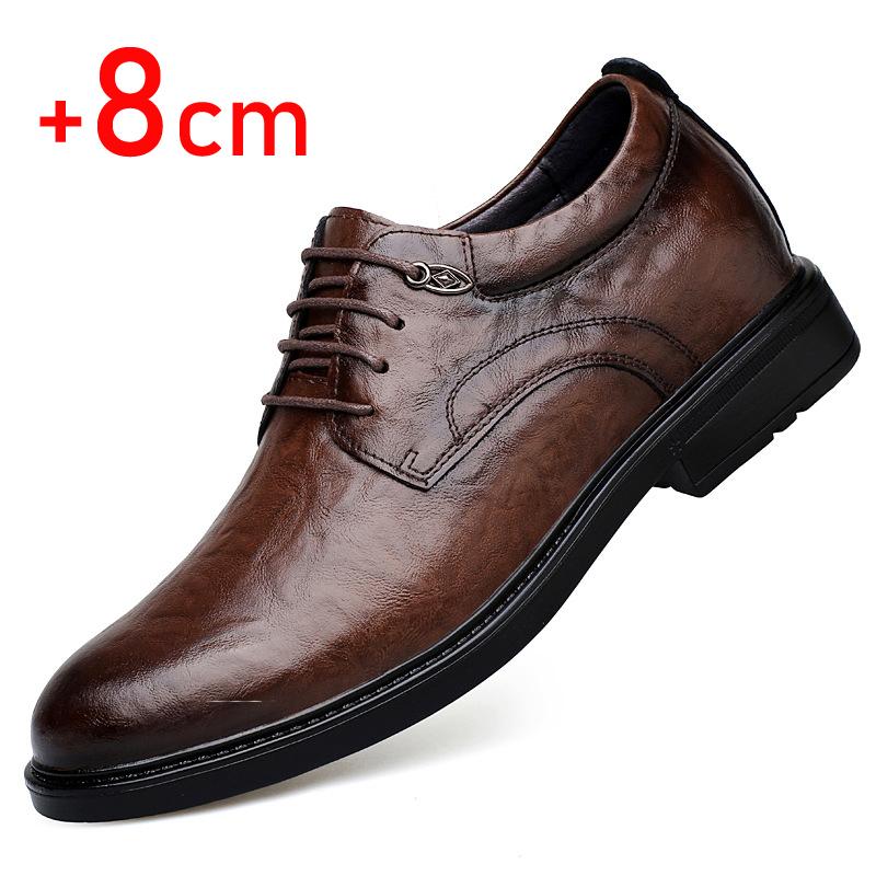 

Модные мужские кожаные туфли, увеличивающие рост, каблук 6/8 см, деловые туфли для вечеринок и свадеб, удобные повседневные туфли 43