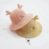 Children's Straw Hat Summer Girls' Sun Hat Boys' Sun Protection Hat Baby Deer Horn Fisherman Hat Breathable Mesh Hat